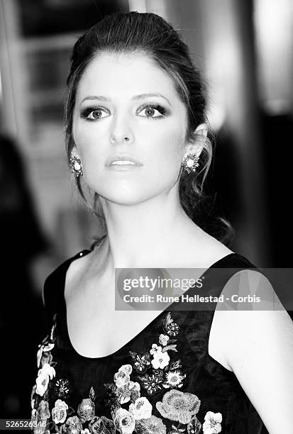 Anna Kendrick attends the London Film Festival premiere of "Drinking Buddies" at Odeon West End.