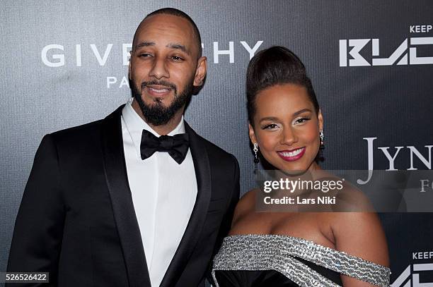 Swizz Beatz and Alicia Keys attend the "Keep A Child Alive's 11th Annual Black Ball" at the Hammerstein Ballroom in New York City. �� LAN