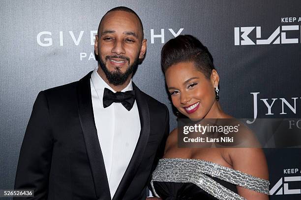 Swizz Beatz and Alicia Keys attend the "Keep A Child Alive's 11th Annual Black Ball" at the Hammerstein Ballroom in New York City. ���� LAN