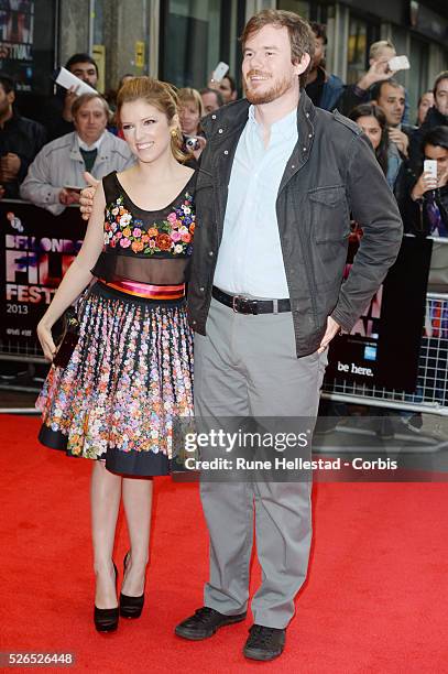 Anna Kendrick and Joe Swanberg attend the London Film Festival premiere of "Drinking Buddies" at Odeon West End.