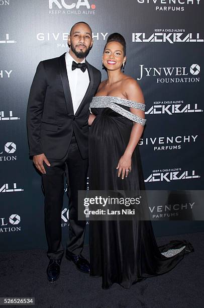 Swizz Beatz and Alicia Keys attend the "Keep A Child Alive's 11th Annual Black Ball" at the Hammerstein Ballroom in New York City. �� LAN