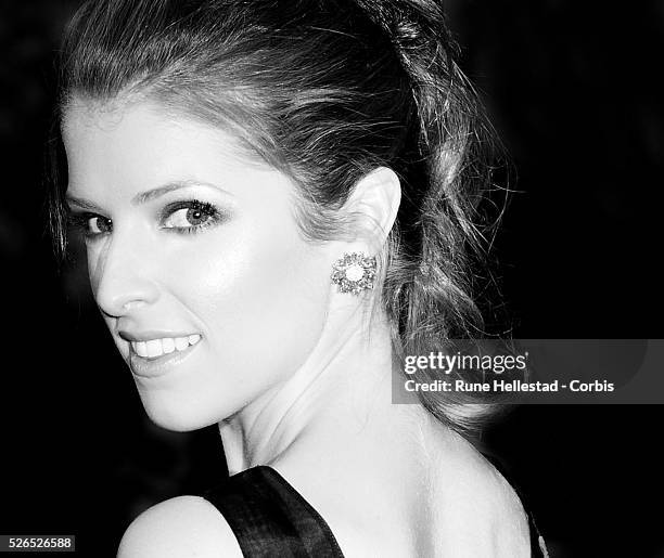 Anna Kendrick attends the London Film Festival premiere of "Drinking Buddies" at Odeon West End.