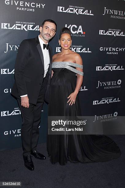 Riccardo Tisci and Alicia Keys attend the "Keep A Child Alive's 11th Annual Black Ball" at the Hammerstein Ballroom in New York City. �� LAN