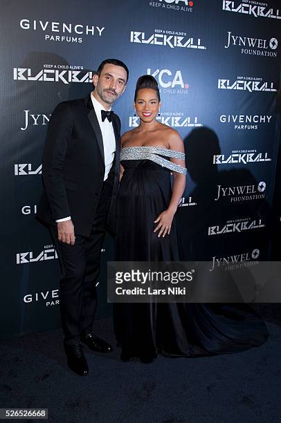 Riccardo Tisci and Alicia Keys attend the "Keep A Child Alive's 11th Annual Black Ball" at the Hammerstein Ballroom in New York City. �� LAN