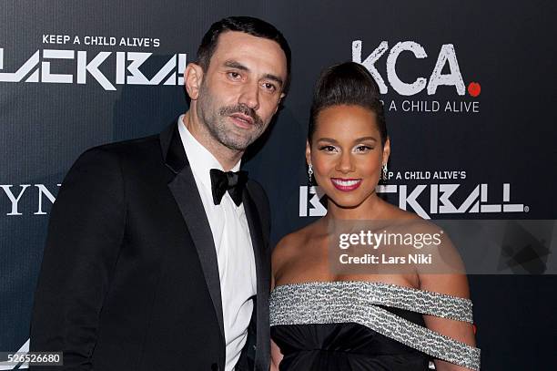 Riccardo Tisci and Alicia Keys attend the "Keep A Child Alive's 11th Annual Black Ball" at the Hammerstein Ballroom in New York City. �� LAN