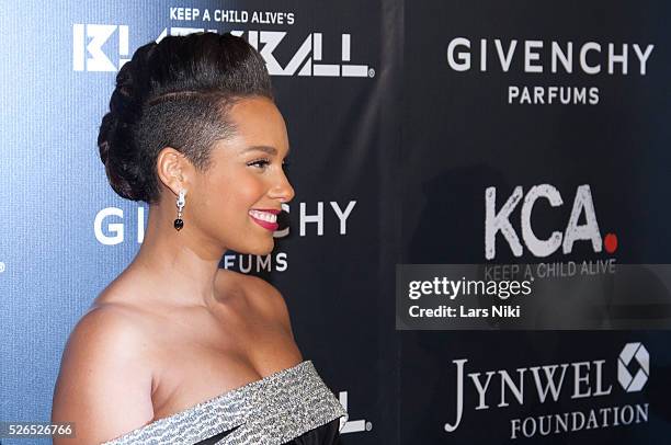 Alicia Keys attends the "Keep A Child Alive's 11th Annual Black Ball" at the Hammerstein Ballroom in New York City. �� LAN