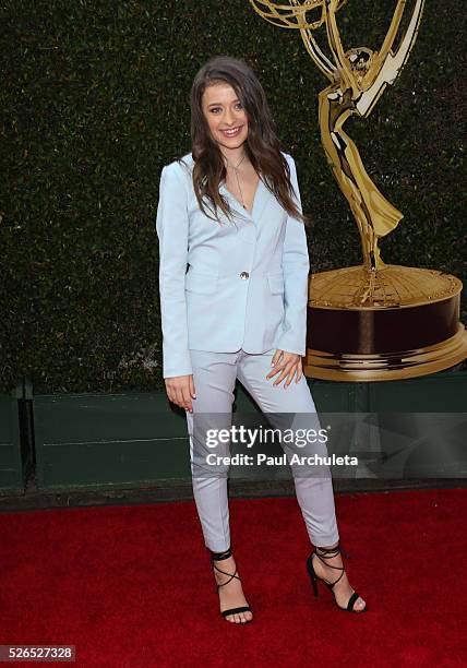 Acttress Addison Holley attends the 2016 Daytime Creative Arts Emmy Awards at The Westin Bonaventure Hotel on April 29, 2016 in Los Angeles,...