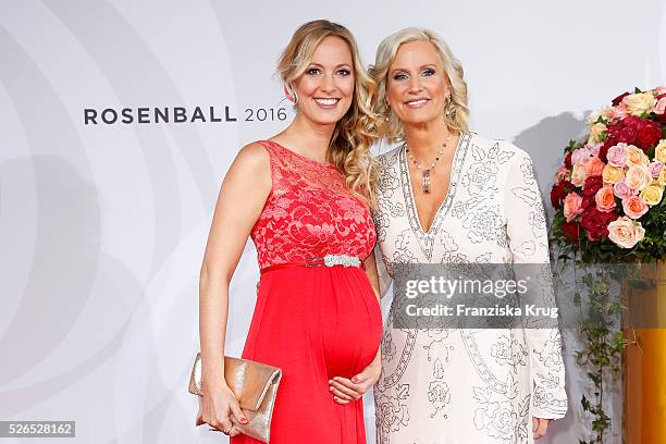 Angela Finger-Erben and Bettina von Schimmelmann attend the Rosenball 2016 on April 30 in Berlin, Germany.