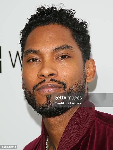 Singer Miguel attends the first annual 'Girls To The Front' event benefiting Girls Rock Camp Foundation at Chateau Marmont on April 29, 2016 in Los...