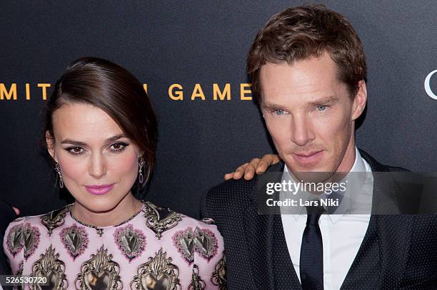 Keira Knightley and Benedict Cumberbatch attend "The Imitation Game" premiere at the Ziegfeld Theatre in New York City. �� LAN