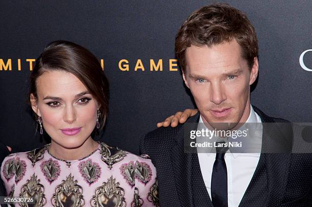 Keira Knightley and Benedict Cumberbatch attend "The Imitation Game" premiere at the Ziegfeld Theatre in New York City. �� LAN