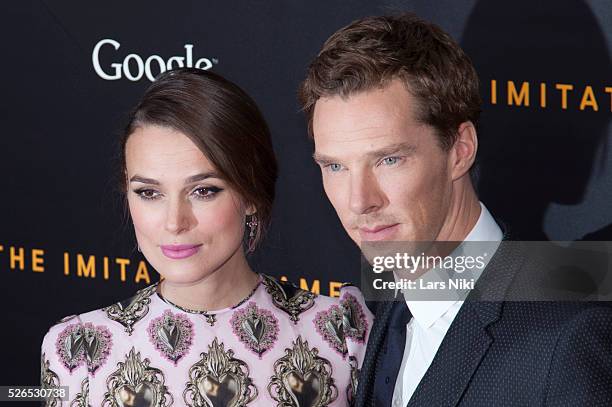 Keira Knightley and Benedict Cumberbatch attend "The Imitation Game" premiere at the Ziegfeld Theatre in New York City. �� LAN