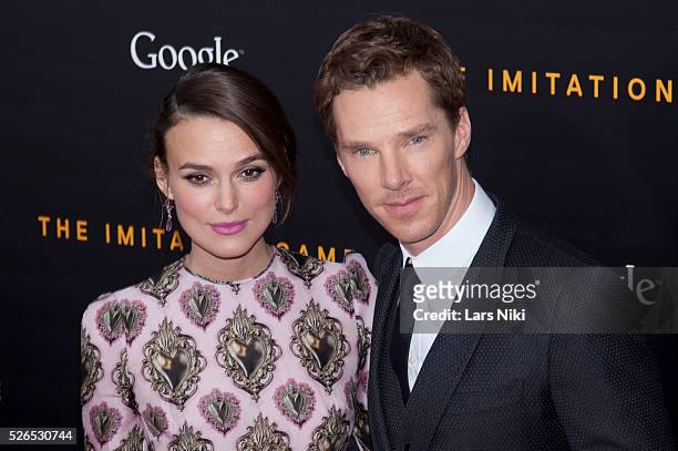 Keira Knightley and Benedict Cumberbatch attend "The Imitation Game" premiere at the Ziegfeld Theatre in New York City. �� LAN