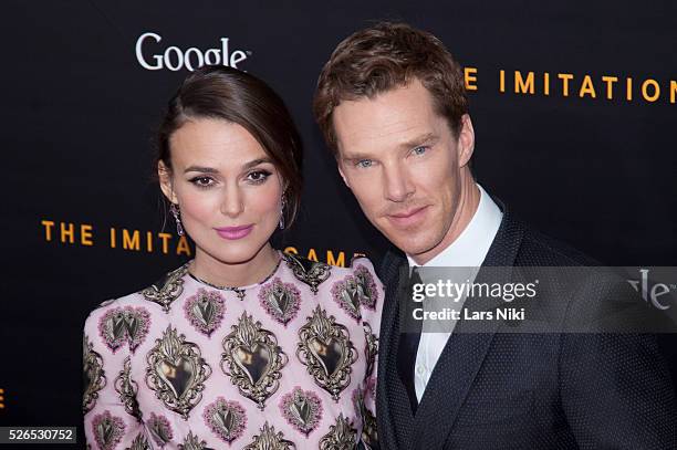 Keira Knightley and Benedict Cumberbatch attend "The Imitation Game" premiere at the Ziegfeld Theatre in New York City. �� LAN