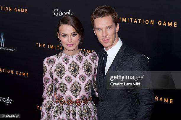 Keira Knightley and Benedict Cumberbatch attend "The Imitation Game" premiere at the Ziegfeld Theatre in New York City. �� LAN