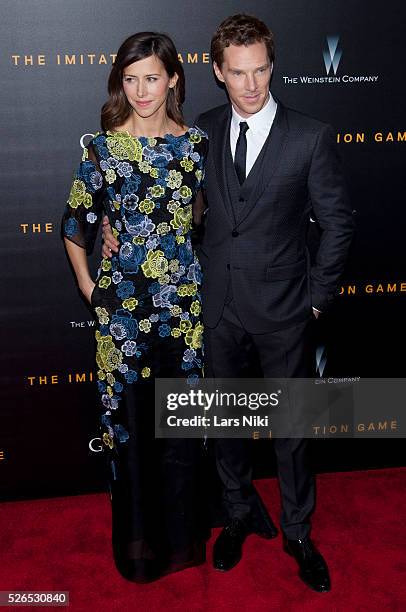 Benedict Cumberbatch and Sophie Hunter attend "The Imitation Game" premiere at the Ziegfeld Theatre in New York City. �� LAN