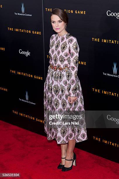 Keira Knightley attends "The Imitation Game" premiere at the Ziegfeld Theatre in New York City. �� LAN