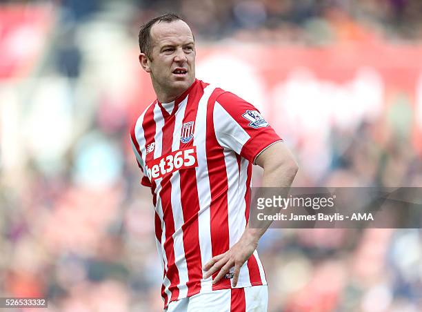 Charlie Adam of Stoke City during the Barclays Premier League match between Stoke City and Sunderland at Britannia Stadium on April 30, 2016 in Stoke...