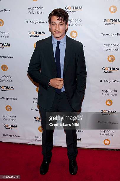 Miles Teller attends "The 24th Annual Gotham Independent Film Awards" at Cipriani Wall Street in New York City. �� LAN