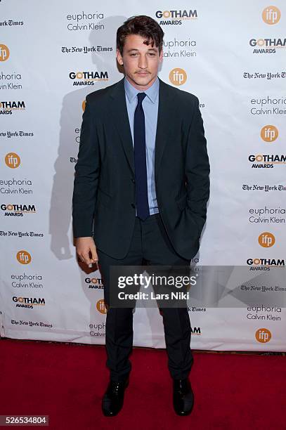 Miles Teller attends "The 24th Annual Gotham Independent Film Awards" at Cipriani Wall Street in New York City. �� LAN