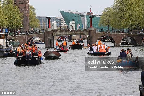 30th April 2013 Amsterdam, Netherlands. Queen Beatrix' abdication day, where her son Prince Willem-Alexander became King of the Netherlands. Part of...