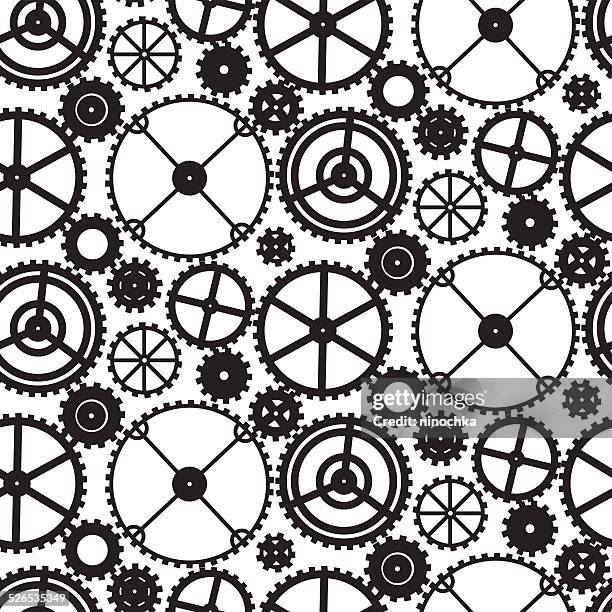 gears seamless pattern - powerful engine stock illustrations