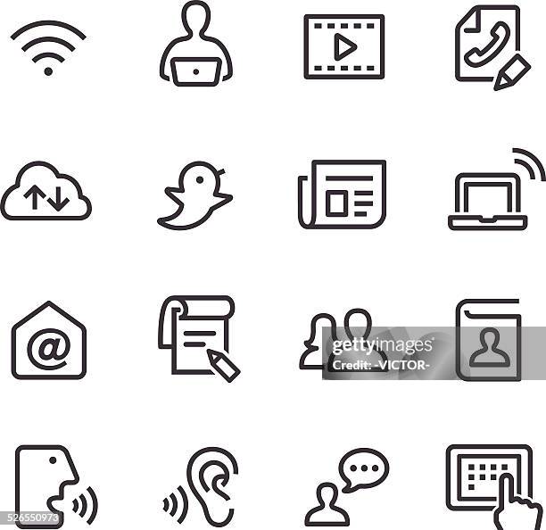 communication icon set - line series - human body part videos stock illustrations