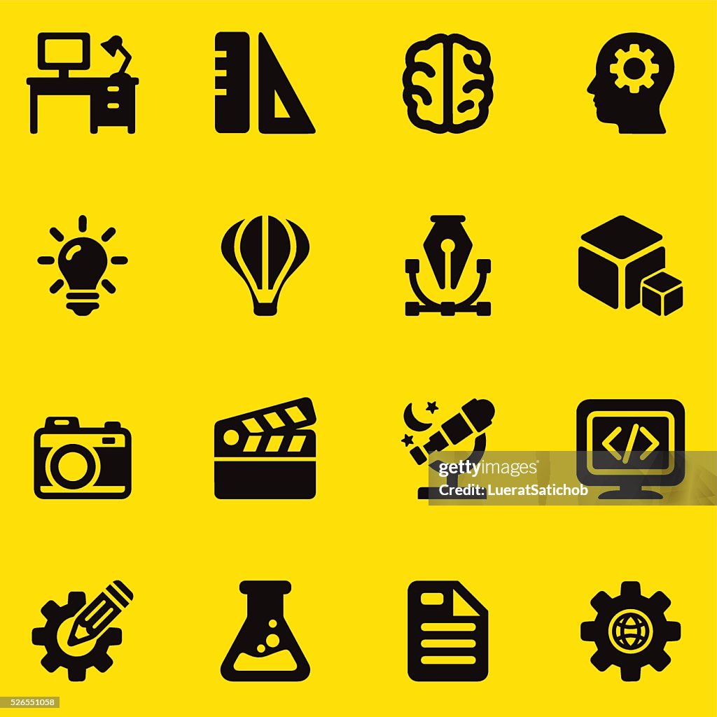 Construction Yellow Silhouette icons | EPS10