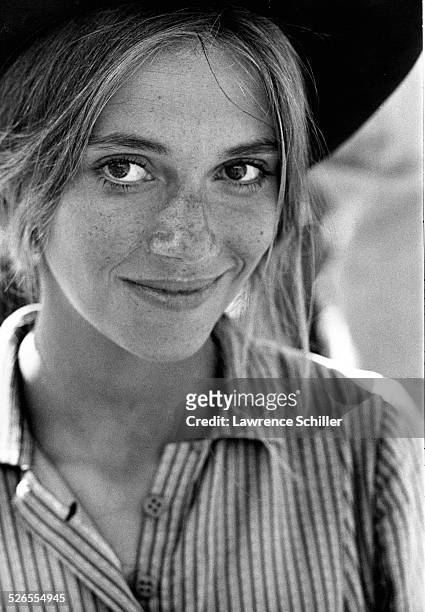 Portrait of American actress Peggy Lipton during production of the film 'Blue' , Moab, Utah, 1967.