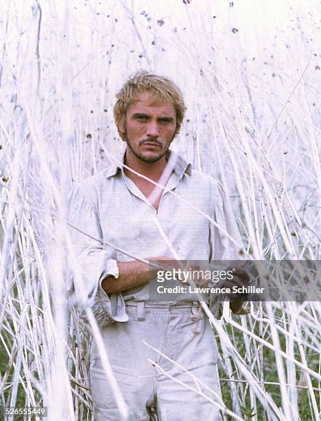 Portrait of British actor Terence Stamp in the film 'Blue' , in which he plays the titular character, Moab, Utah, 1967.