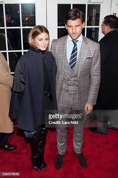 Johannes Huebl and Olivia Palermo attend "Kingsman: The Secret Service" premiere at the SVA Theatre in New York City. �� LAN