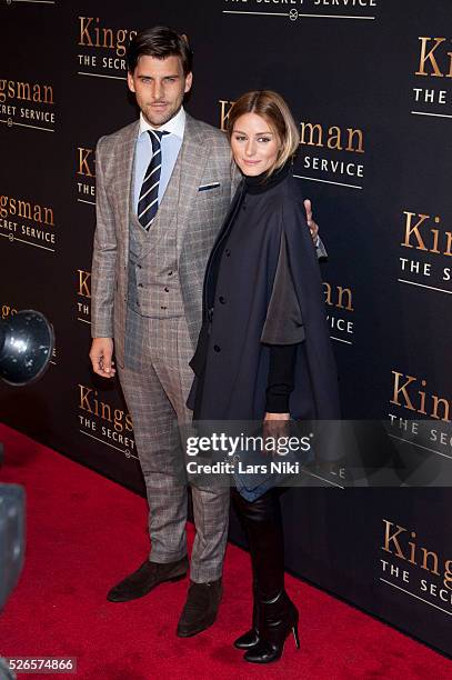 Johannes Huebl and Olivia Palermo attend "Kingsman: The Secret Service" premiere at the SVA Theatre in New York City. �� LAN