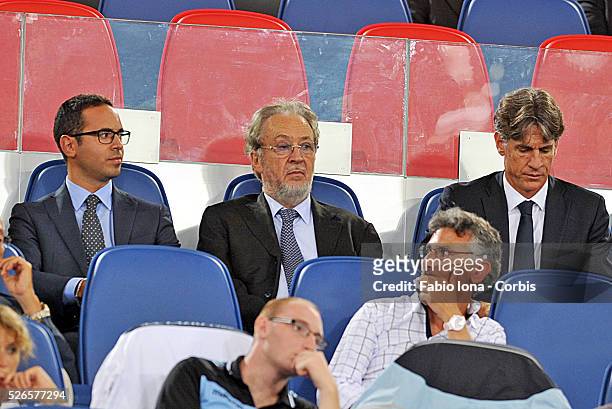 Giampaolo Pozzo in the middle president of Udinese Calcio during the Serie A match between SS Lazio and Udinese Calcio at Stadio Olimpico on August...