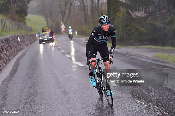 Christopher Froome of Great Britain and Tejay van Garderen of USA in the attack during stage 4 of the Tour de Romandie on April 30, 2016 in...