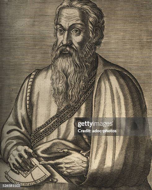 Engraving depicting Portuguese general Afonso de Albuquerque, Duke of Goa , also known as Albuquerque the Great, circa 1510. Albuquerque's name is...