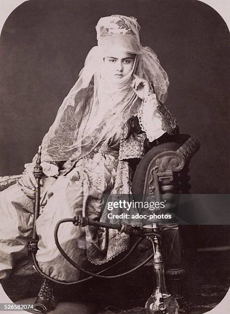 Turkish lady of Smyrna today Izmir . Ca. 1890.