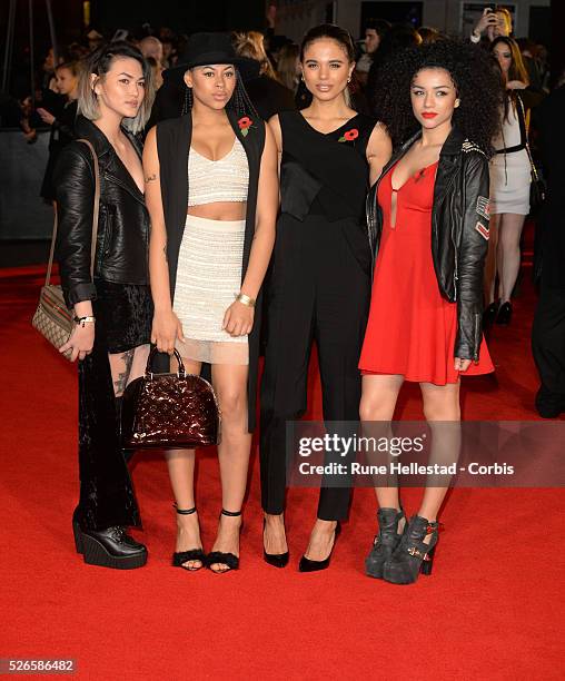 Neon Jungle attend the premiere of "The Hunger Games: Mockingjay Part I" at Odeon, Leicester Square.