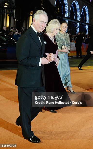 Prince Charles and The Duchess Of Cornwall attend the premiere of "The Second Best Exotic Marigold Hotel" at Odeon, Leicester Square.