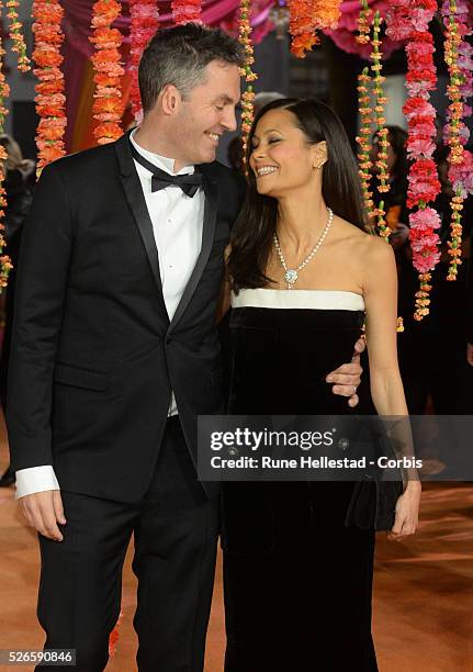 Thandie Newton and Ol Parker attend the premiere of "The Second Best Exotic Marigold Hotel" at Odeon, Leicester Square.