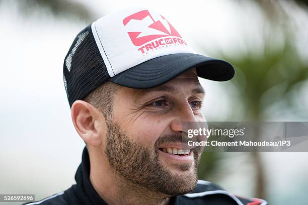 The inventor of a flying machine, Fly Board Air, Franky Zapata looks on April 30, 2016 in Marseille, France. The Flyboard Air, with its company...