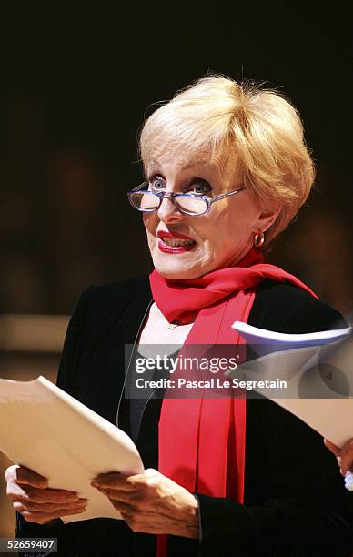 Singer Nicole Croisille performs during the European Gala "Jour-V" Benefit Performance of V-Day Founder and playwright Eve Ensler's play "The Vagina...