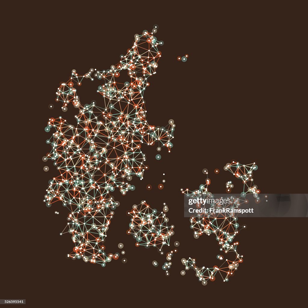 Denmark Map Network Mesh High-Res Vector Graphic - Getty Images