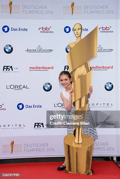 Anuk Steffen attends the nominee dinner for the German Film Award 2015 Lola on April 30, 2016 in Berlin, Germany.