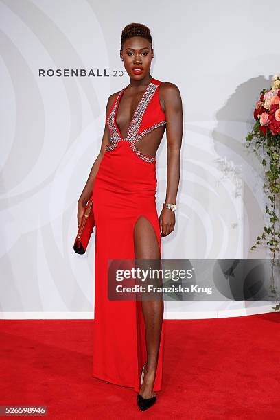 Aminata Sanogo attends the Rosenball 2016 on April 30 in Berlin, Germany.