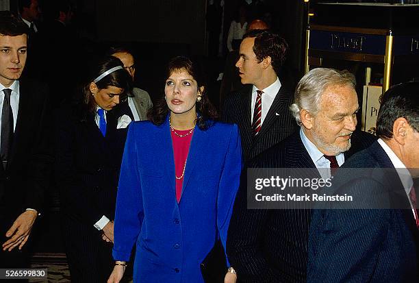 Washington, DC. 2-18-1984 The Royal family of Monaco attends a fundraiser and luncheons in DC. Princess Stephanie with headband, Princess Caroline in...