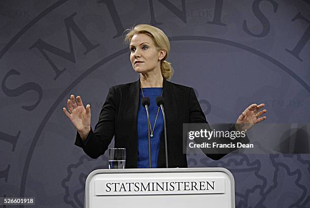 Copenhagen /Denmark- 18 December 2013 Ms.Helle Thorning-Schimdt prime minister of denmark 'holds her last press conference before christmas holiday...