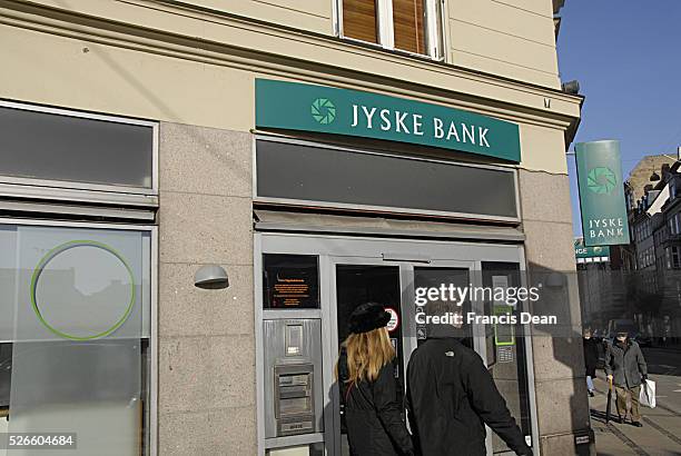 February 2014 _Most important danish banks Jyske bank sydbank and Nordea bank all at kongens nytorv