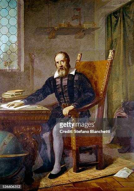 Portrait of Galileo Galilei Physicist, Italian mathematician and astronomer - Anonymous Paintings - Villa La Selva - Lastra a Signa - Italy
