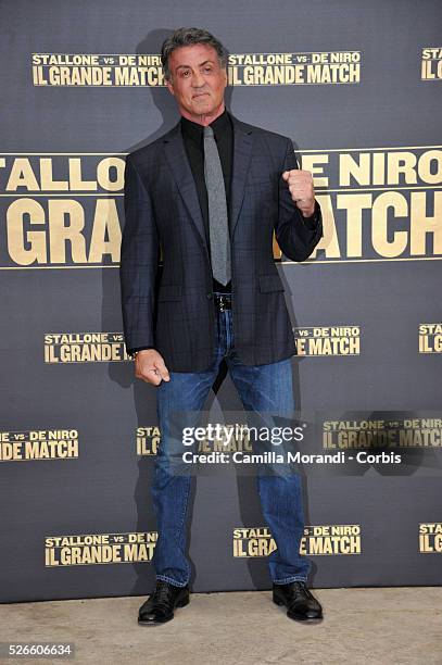 Sylvester Stallone and Robert De Niro during the Rome Photocall of the film Grudge Match