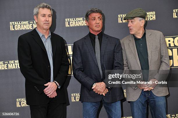 Peter Segal, Robert De Niro and Sylvester Stallone during the Rome Photocall of the film Grudge Match